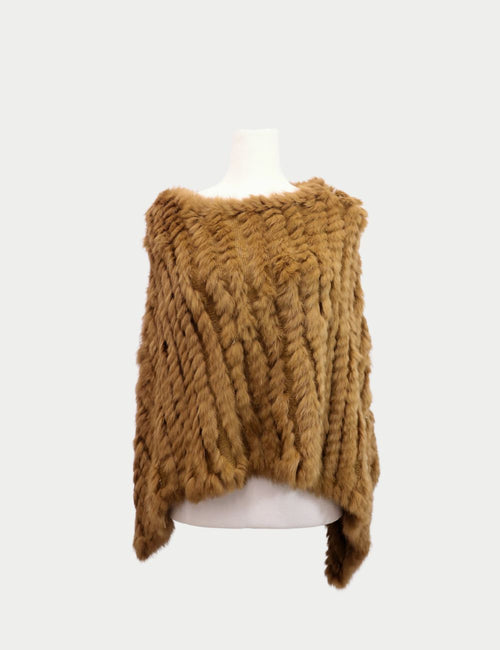 Brown Fur Pashmina Shawl – Elegant wrap with textured fur design in classic brown