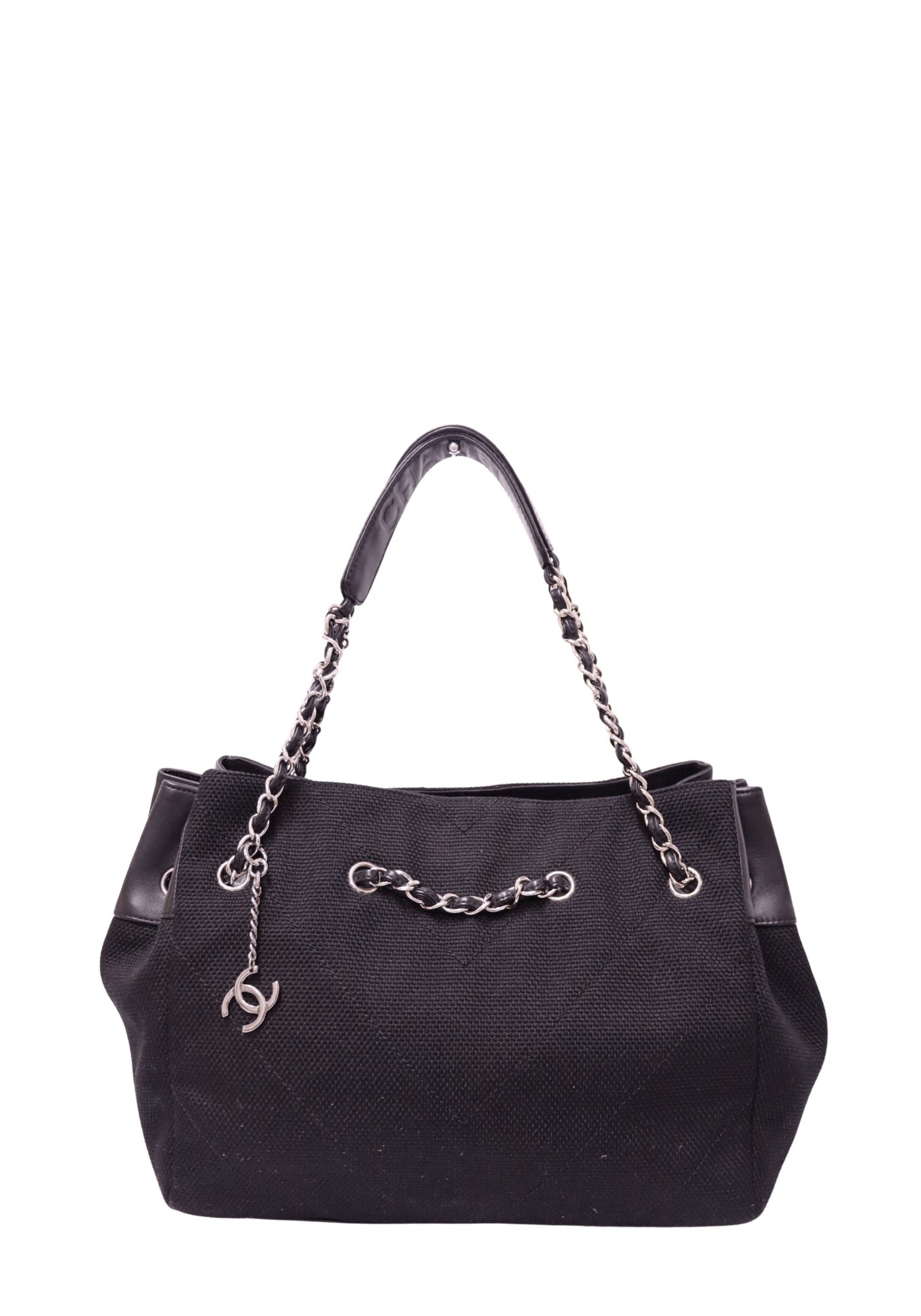 Chanel Black Deauville-Style Chain Tote Bag