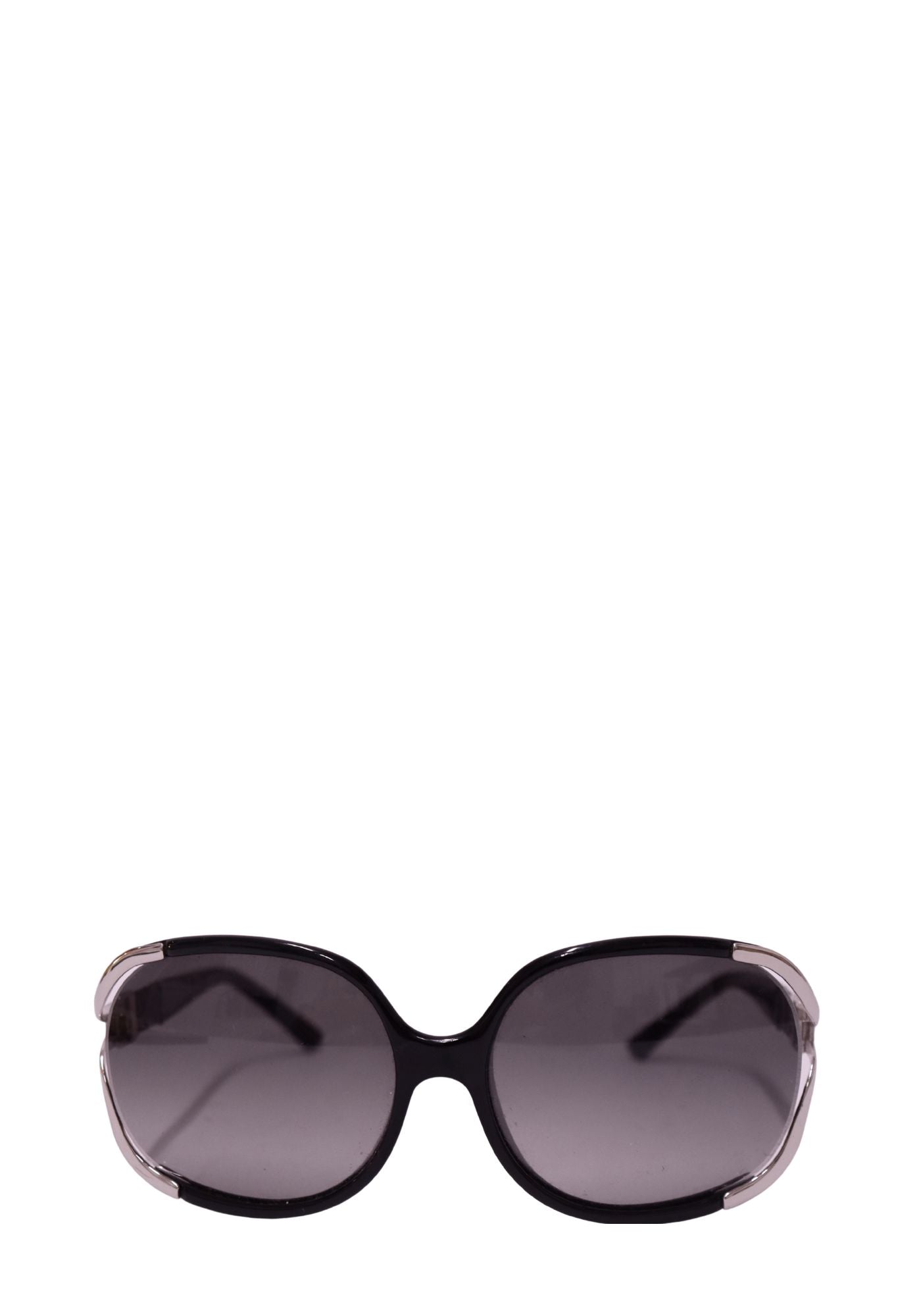 Fendi Black & Silver Oversized Gradient Sunglasses