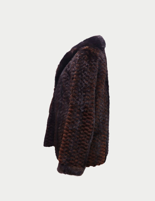 Dark Brown Fur Jacket - S