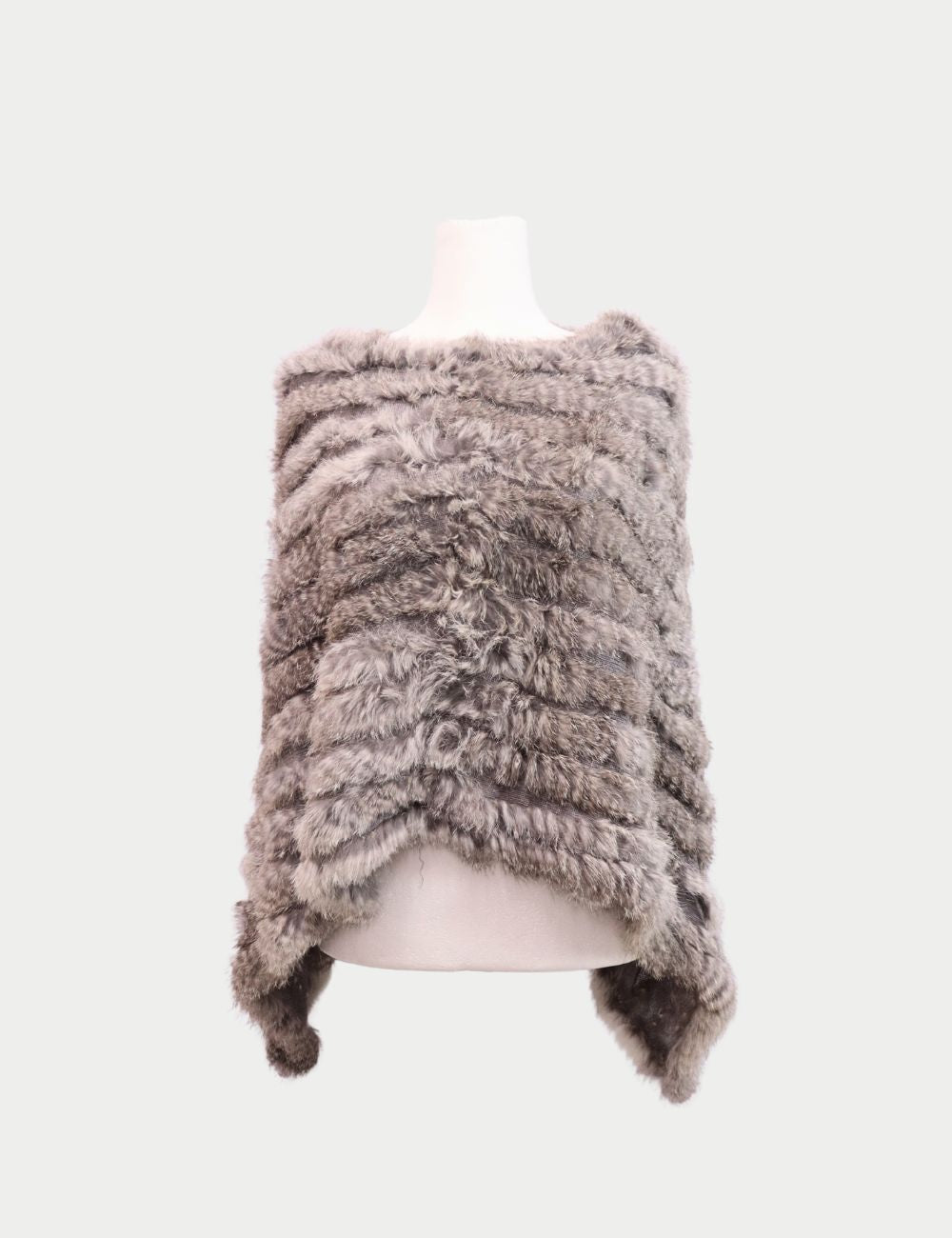 Grey Fur Pashmina Shawl