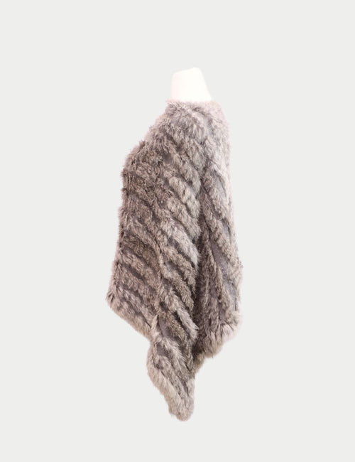 Grey Fur Pashmina Shawl