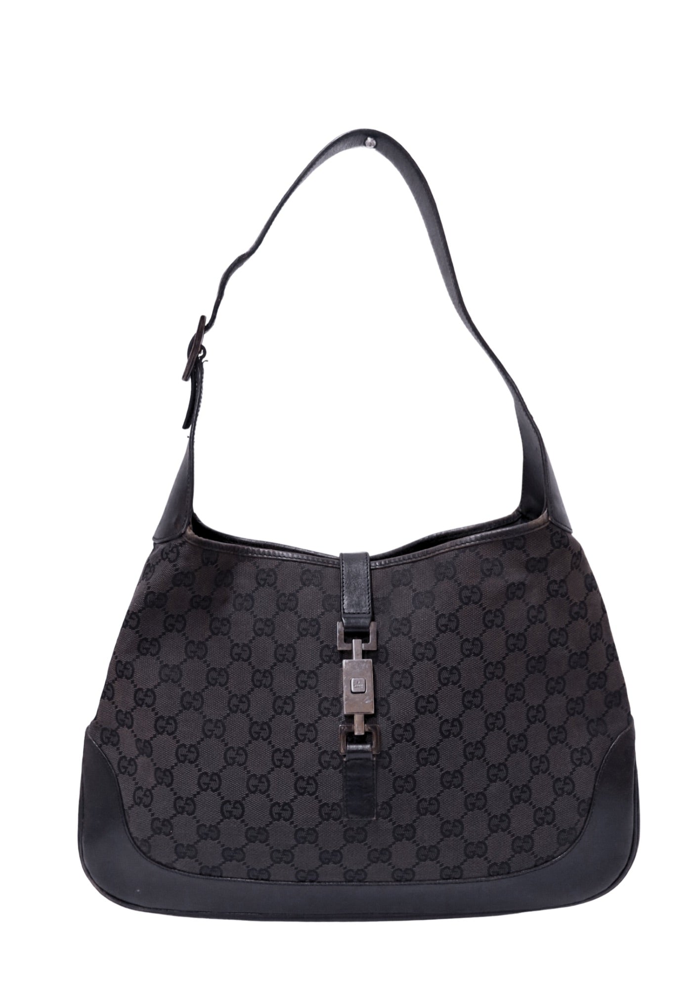 Gucci Jackie Black GG Canvas Shoulder Bag
