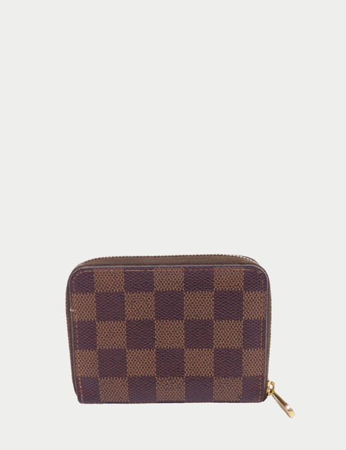 Louis Vuitton Damier Ebene Zippy Coin Purse – pre-owned designer wallet with zip closure
