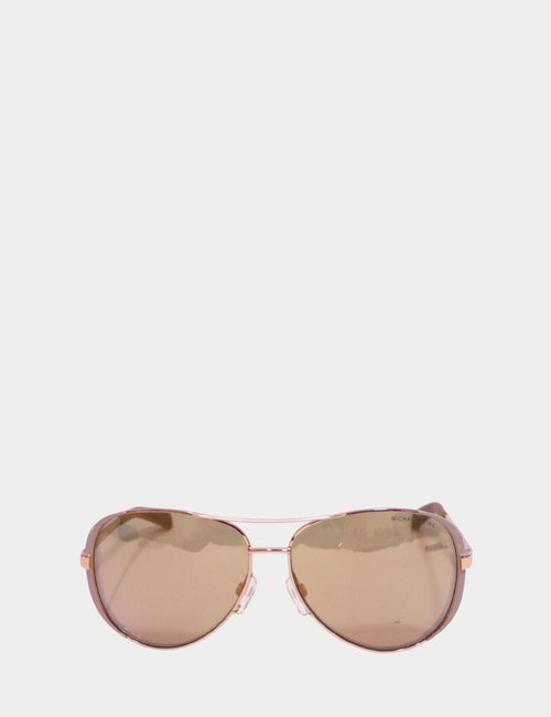 Michael Kors rose gold aviator sunglasses with tinted lenses – pre-owned women’s designer eyewear