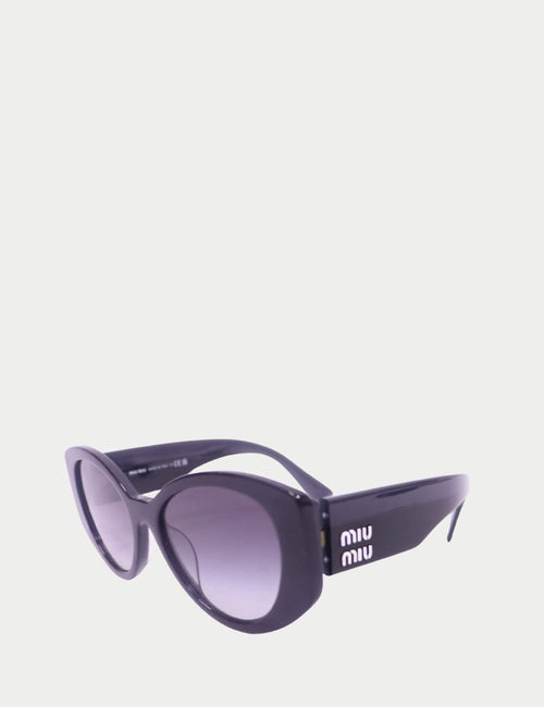 Miu Miu oversized black sunglasses with gradient lenses and logo arms