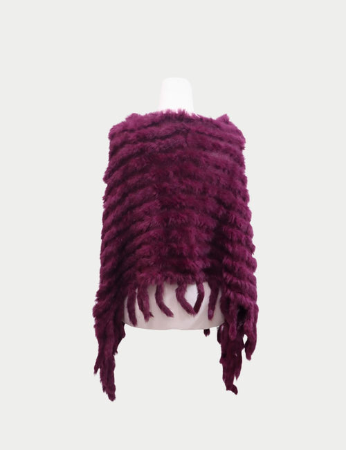 Purple Fur Pashmina Shawl