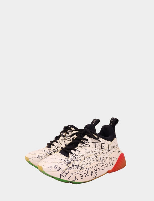 Stella McCartney pre-owned logo print sneakers with black laces and color-block rubber sole