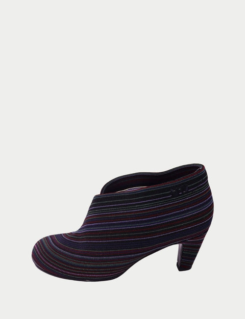 United Nude multicolor striped elastic ankle booties with round toe