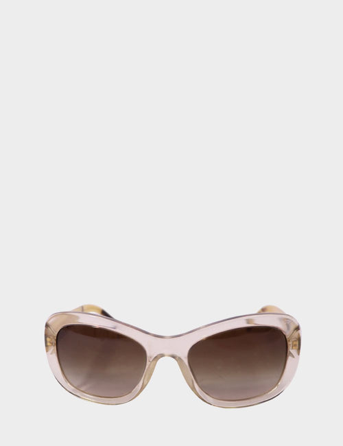 Burberry oversized square sunglasses in nude acetate with brown gradient lenses