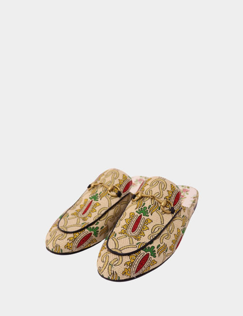 Gucci embroidered Princetown loafers with horsebit detail and multicolor print