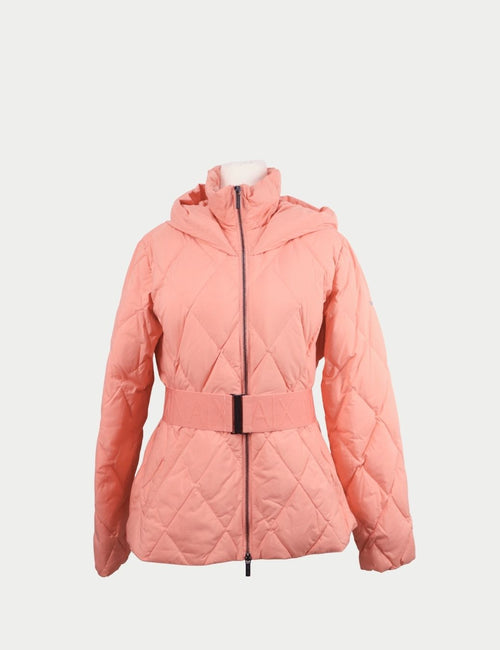 Armani Exchange orange quilted belted puffer jacket 