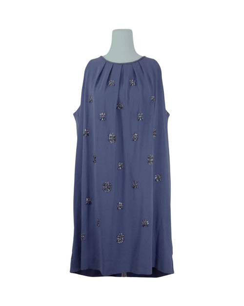 BCBG Max Azria blue embellished shift dress sleeveless