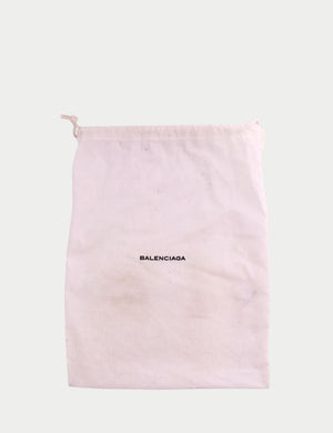 Balenciaga white dust bag with logo and drawstring closure