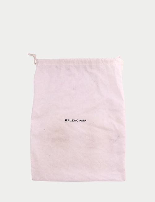 Balenciaga white dust bag with logo and drawstring closure