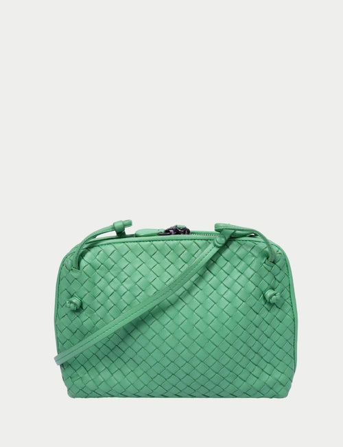 Bottega Veneta green Intrecciato leather shoulder bag