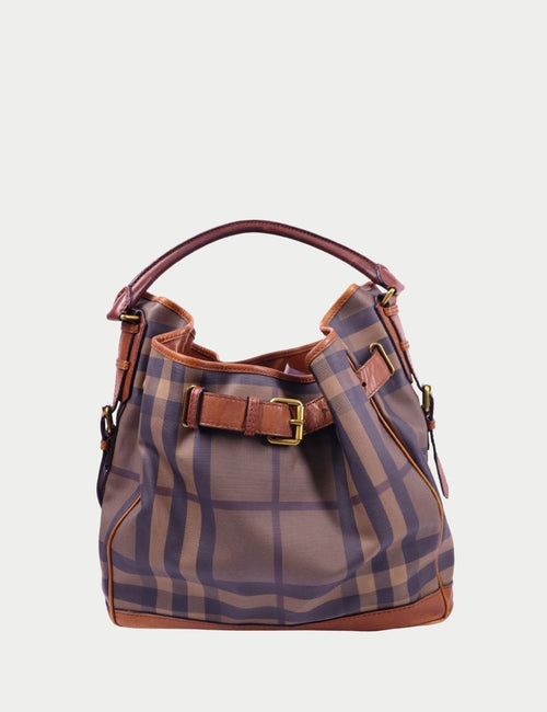 Burberry Nova Check shoulder bag with leather trim and buckle detail