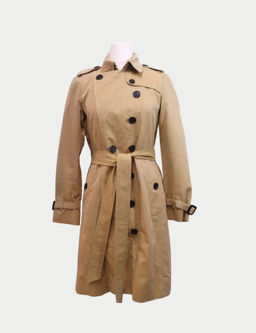 Burberry Classic Khaki Double-Breasted Trench Coat with Belt and Epaulettes