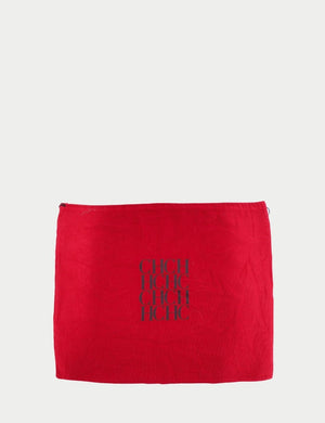 Carolina Herrera red dust bag with CH monogram logo