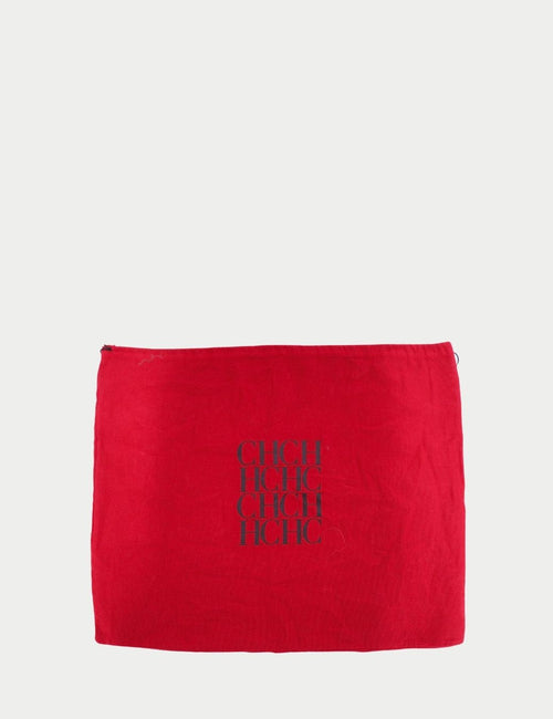 Carolina Herrera red dust bag with CH monogram logo