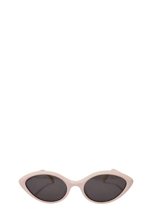 Authentic Celine Paris beige acetate cat-eye sunglasses with oversized frame and dark grey lenses