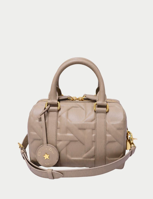 Dior Groove 20 bag in dusty ivory Macrocannage quilted calfskin with gold hardware and top handles