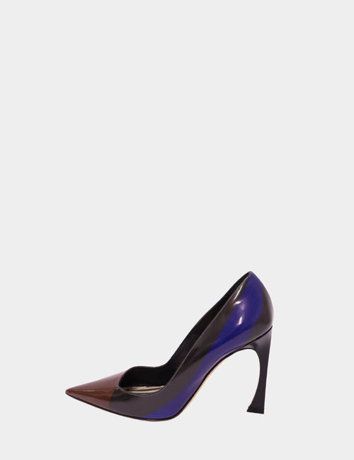 Christian Dior patent leather color block heels