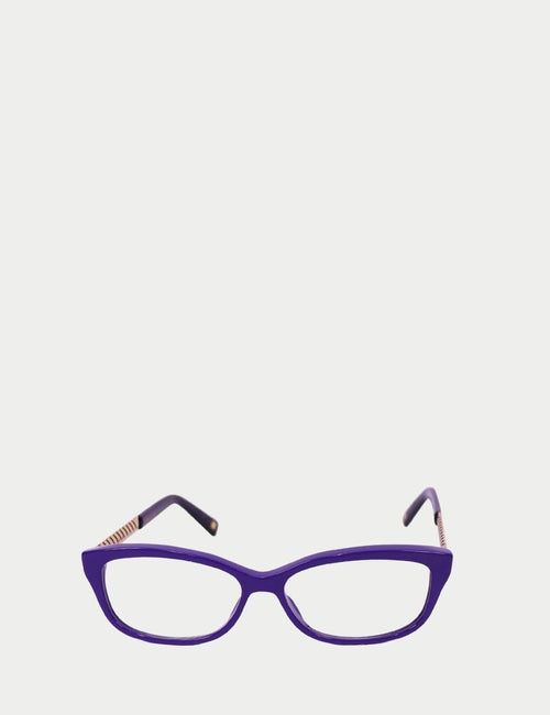 Christian Dior purple rectangular optical glasses with gold-tone arms