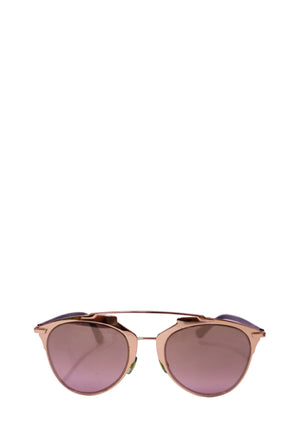 Christian Dior So Real 11 gold-tone metal sunglasses with mirrored lenses and black acetate temples.