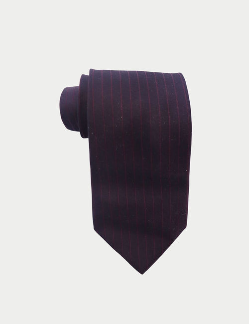 Dolce & Gabbana black silk tie with subtle pinstripe design