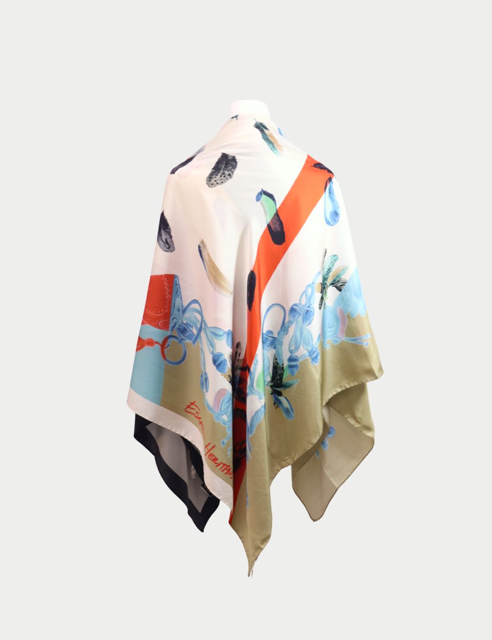 Brighten up your wardrobe with this Escada Colorful Silk Scarf, a vibrant accessory that combines elegance with playful sophistication. Crafted from soft silk, it features a striking multicolor design with feather and floral-inspired prints in shades of b Brighten up your wardrobe with this Escada Colorful Silk Scarf, a vibrant accessory that combines elegance with playful sophistication. Crafted from soft silk, it features a striking multicolor design with feather and floral-inspired prints in shades of b