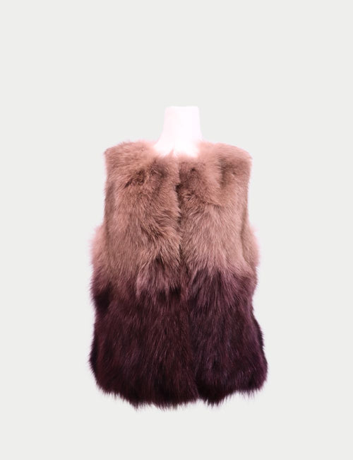 Vero Moda Light Pink & Purple Ombre Fur Vest – Sleeveless faux fur layering piece with gradient finish