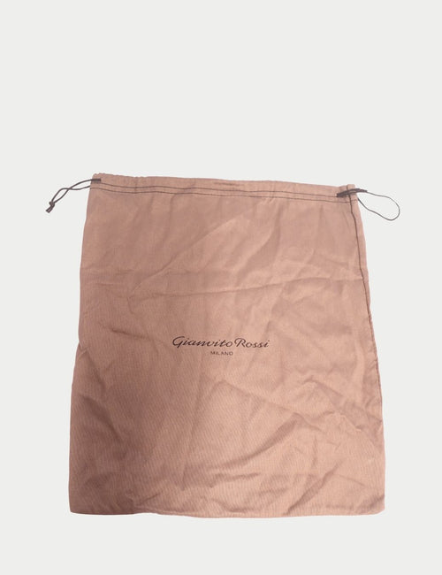 Gianvito Rossi Milano tan dust bag with logo and drawstring closure