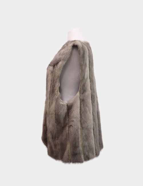 Vintage Grey Fur Vest