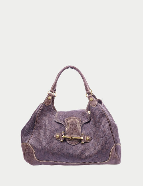 Gucci brown Guccissima leather shoulder bag with horsebit hardware