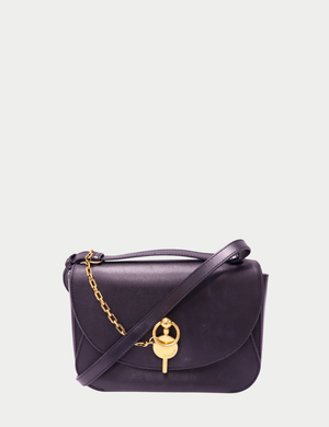 JW Anderson black leather crossbody bag with gold ring hardware
