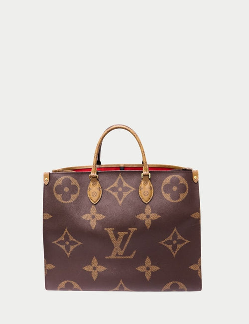 Louis Vuitton OnTheGo tote bag in Monogram Giant Reverse brown canvas with top handles