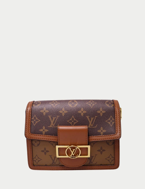 Louis Vuitton Dauphine Mini bag in Monogram and Reverse canvas with gold LV buckle