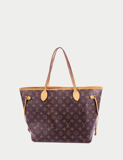 Louis Vuitton Neverfull MM monogram canvas tote with leather straps