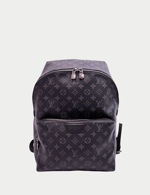 Louis Vuitton Black Monogram Eclipse Backpack – Designer backpack with silver zip and grey-on-black LV monogram