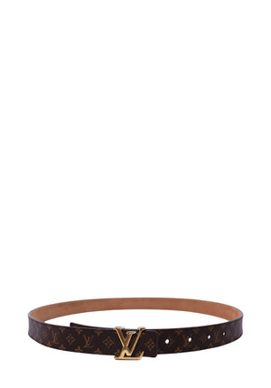 Louis Vuitton LV Initiales brown Monogram canvas belt with gold-tone LV logo buckle