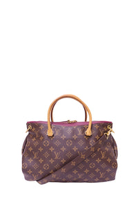 Louis Vuitton Pallas M40906 Monogram canvas handbag with Aurore leather trim and detachable shoulder strap