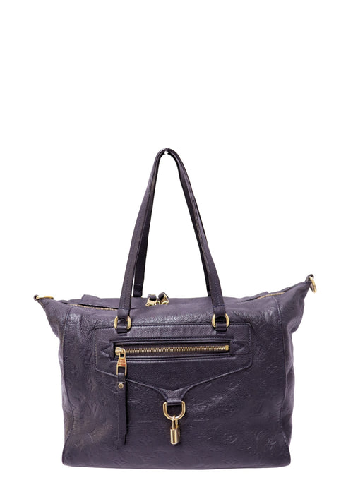 Louis Vuitton Lumineuse PM black Monogram Empreinte leather bag with gold-tone hardware, dual handles and front zip pocket