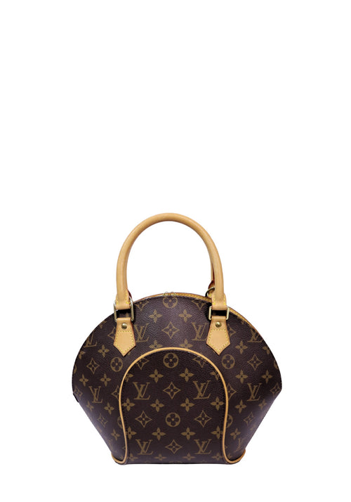 Louis Vuitton Monogram Ellipse PM handbag in brown Monogram canvas with natural Vachetta leather handles and trim