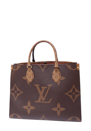 Louis Vuitton Onthego MM tote bag in Giant Reverse Monogram coated canvas with top handles