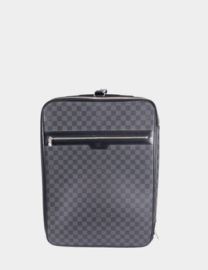 Louis Vuitton Damier Graphite canvas carry-on bag with front zip pocket

