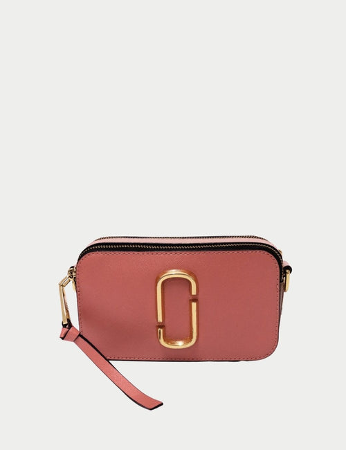 Marc Jacobs Pink Snapshot Camera Bag with gold double “J” logo and detachable strap
