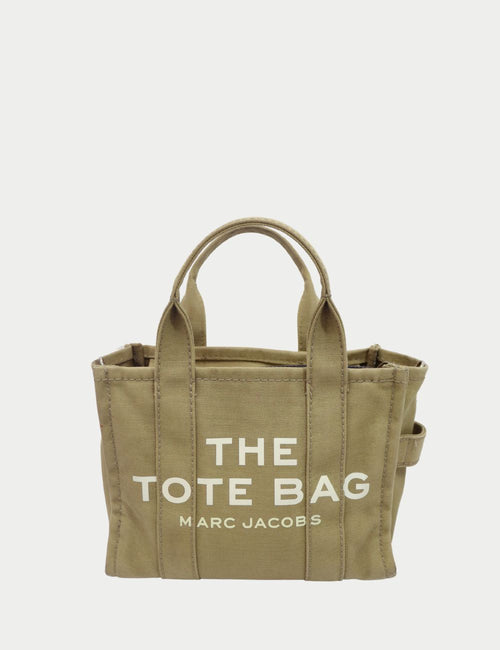 Marc Jacobs The Tote Bag in army green canvas with white logo lettering