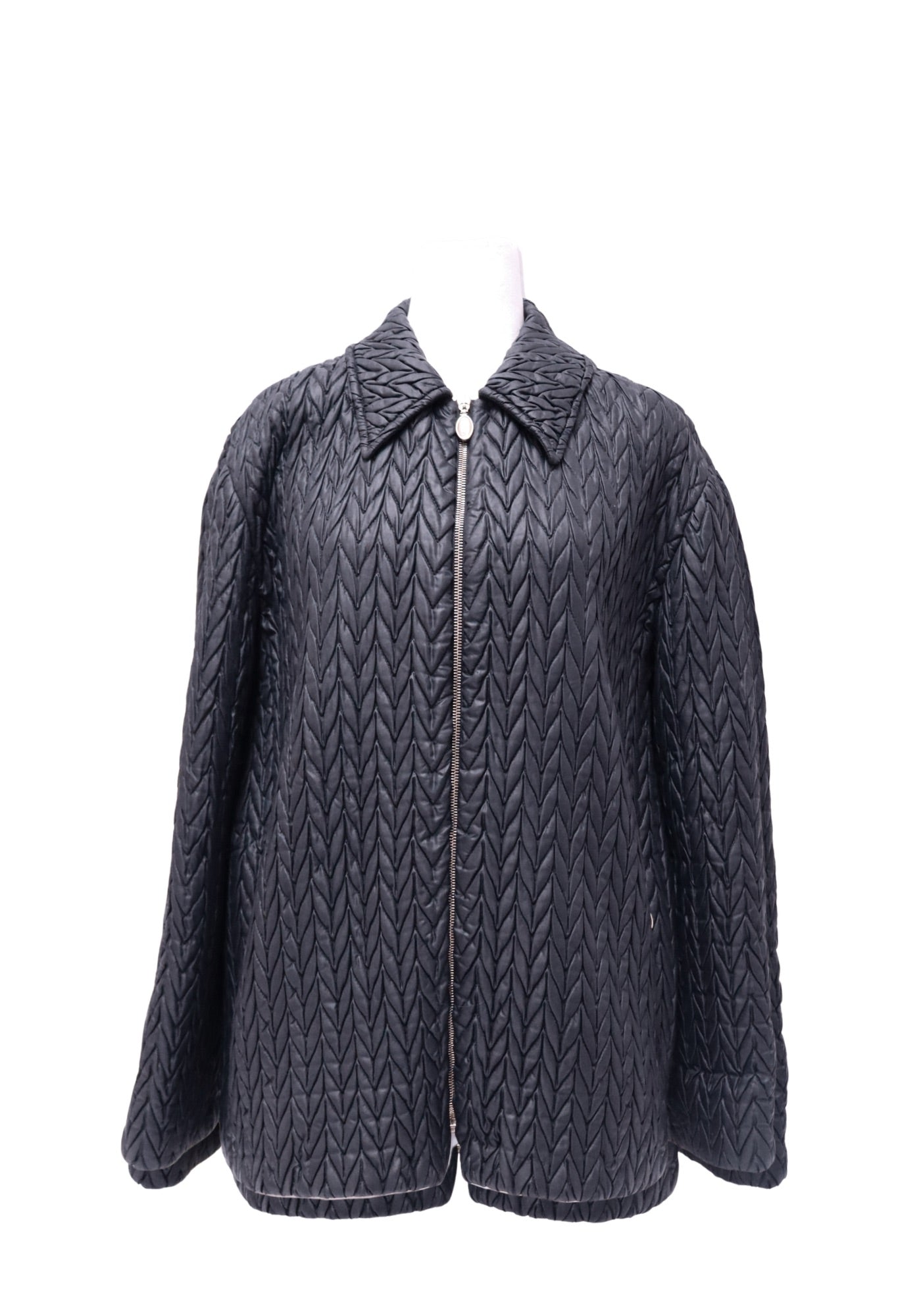 Max Mara Black Quilted Zip-Up Jacket