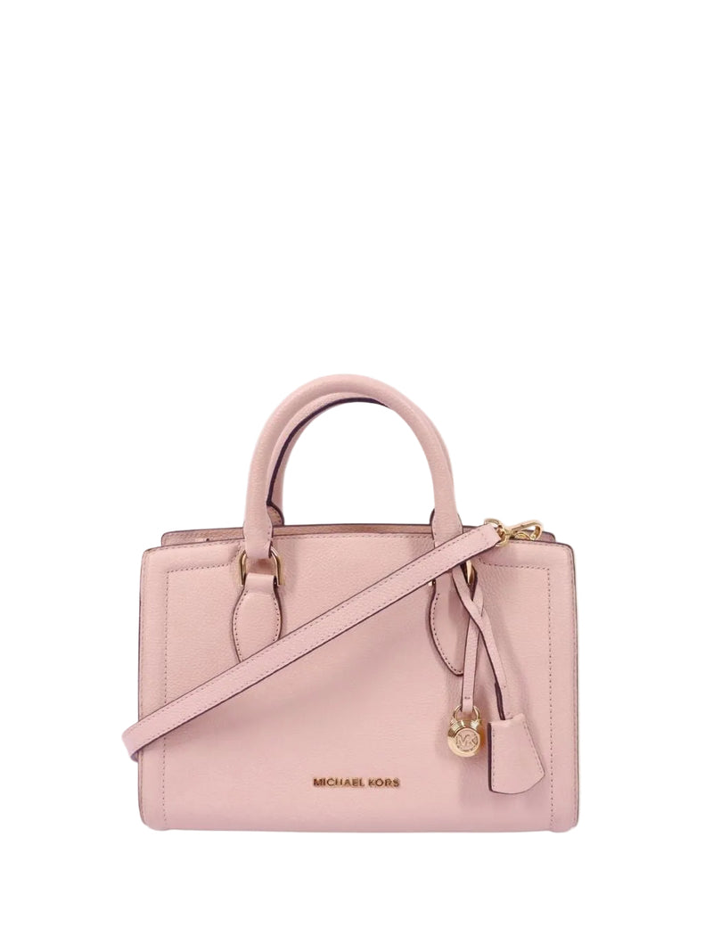 Michael Kors blush pebbled leather satchel with top handle